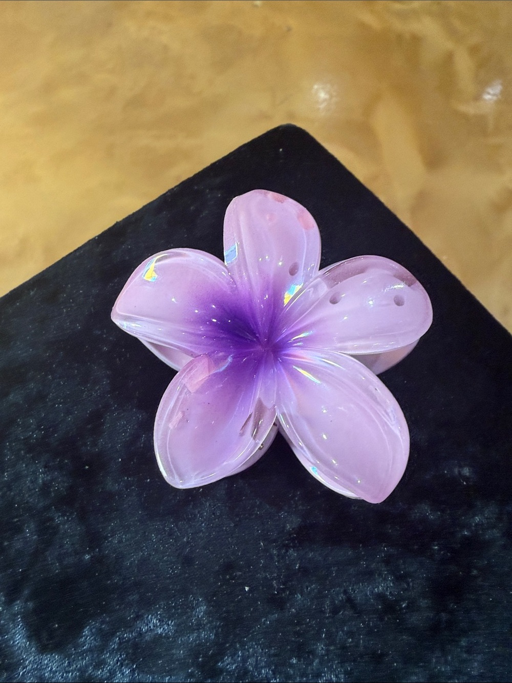 Iridescent Pink Floral Hair set of two. Beautiful!.Clip for Women - Picture 4 of 7
